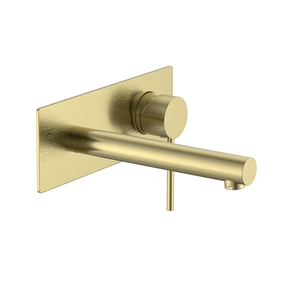 Calla Rounded Square Basin/Bath Wall Mixer with Wall Plate and Universal Body