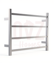 Square Stainless Steel Electric Heated Towel Rack 4 Bars, Multiple Colours Available