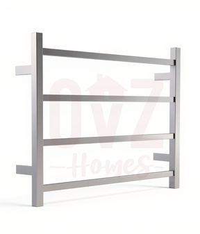Square Stainless Steel Electric Heated Towel Rack 4 Bars, Multiple Colours Available