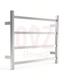 Square Stainless Steel Electric Heated Towel Rack 4 Bars, Multiple Colours Available