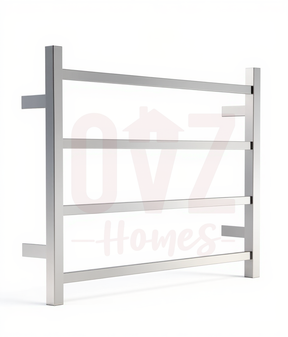 Square Stainless Steel Electric Heated Towel Rack 4 Bars, Multiple Colours Available