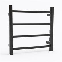 Square Stainless Steel Electric Heated Towel Rack 4 Bars, Multiple Colours Available