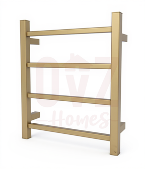 Square Stainless Steel Electric Heated Towel Rack 4 Bars, Multiple Colours Available