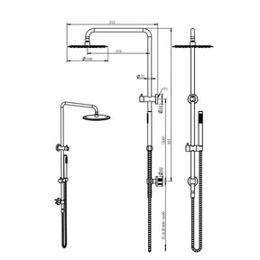 Calla Twin Shower with Straight Handheld
