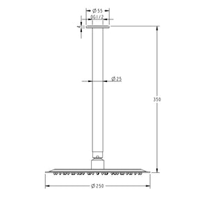 Calla Ceiling Mounted Rain Shower Head Set