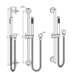 Calla Straight Handheld Shower with Wall Bracket