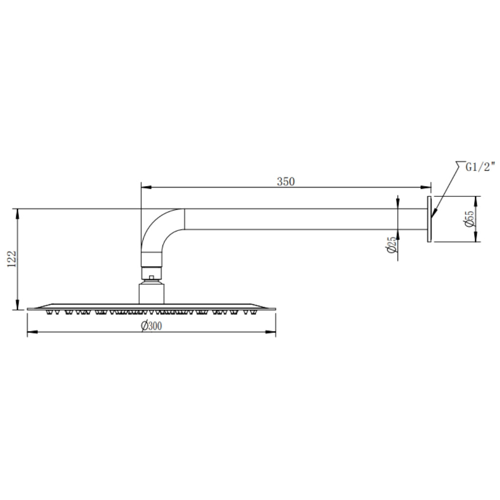 Calla Wall Mounted Rain Shower Head Set