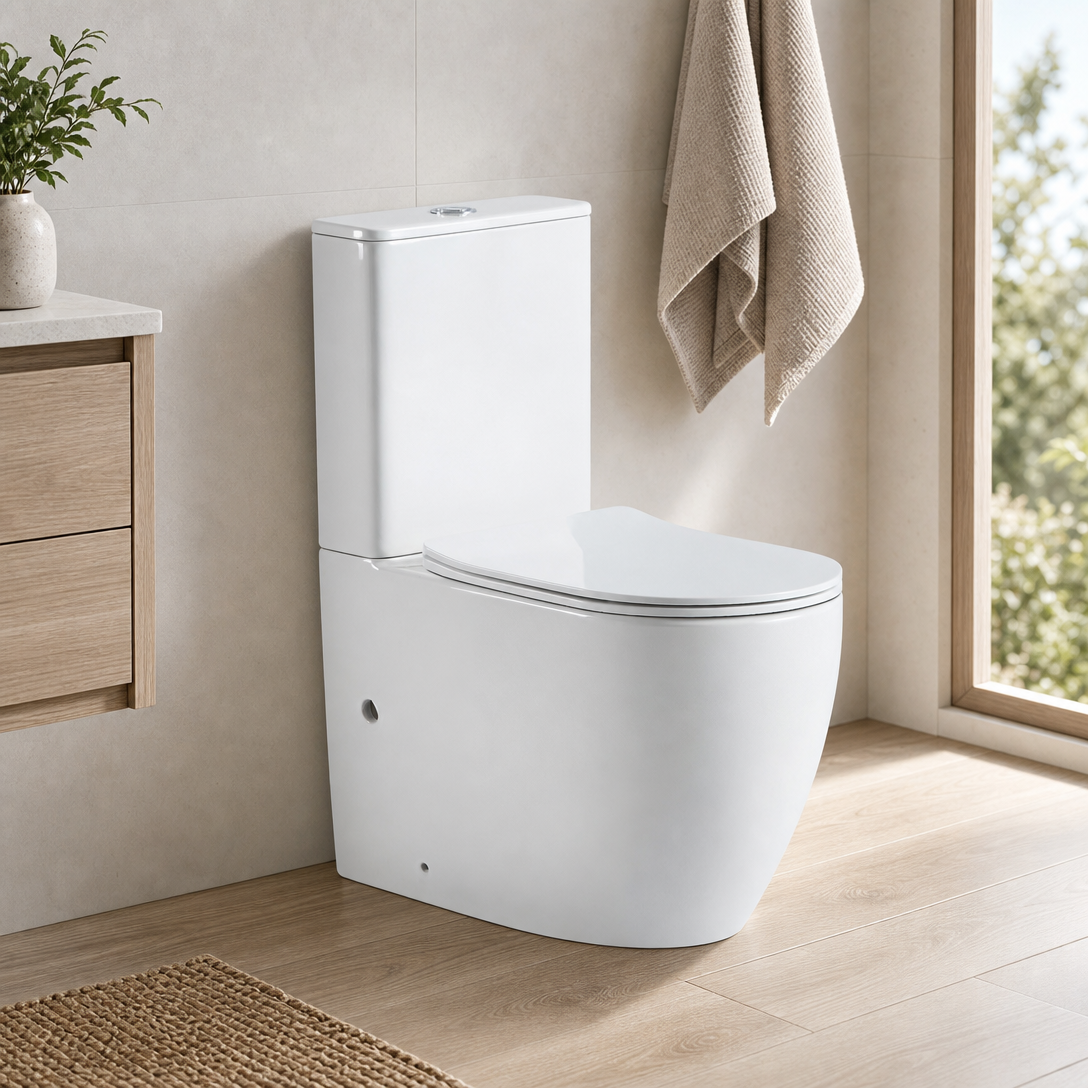 Camberwell 660 Back to Wall Rimless Tornado Toilet Suite – Gloss White