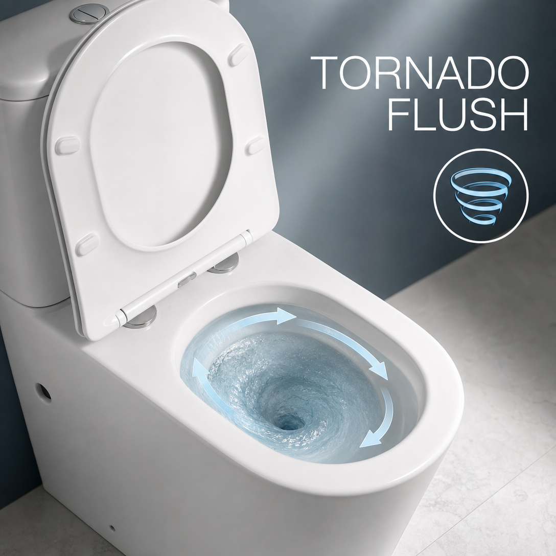 Calla 665 Back to Wall Tornado Toilet Suite  – Gloss White