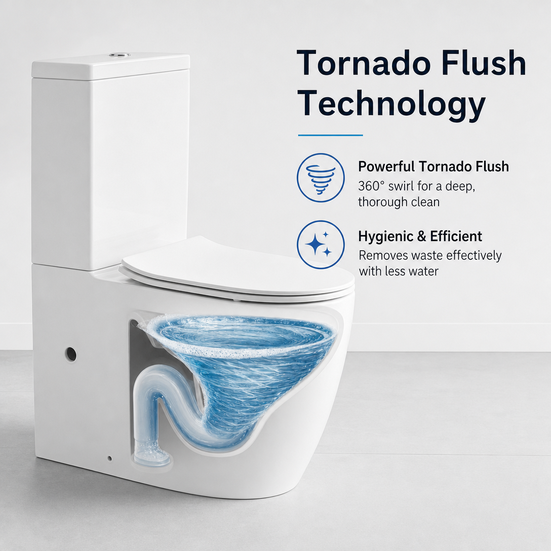 Calla 685 Back to Wall Tornado Toilet Suite – Gloss White