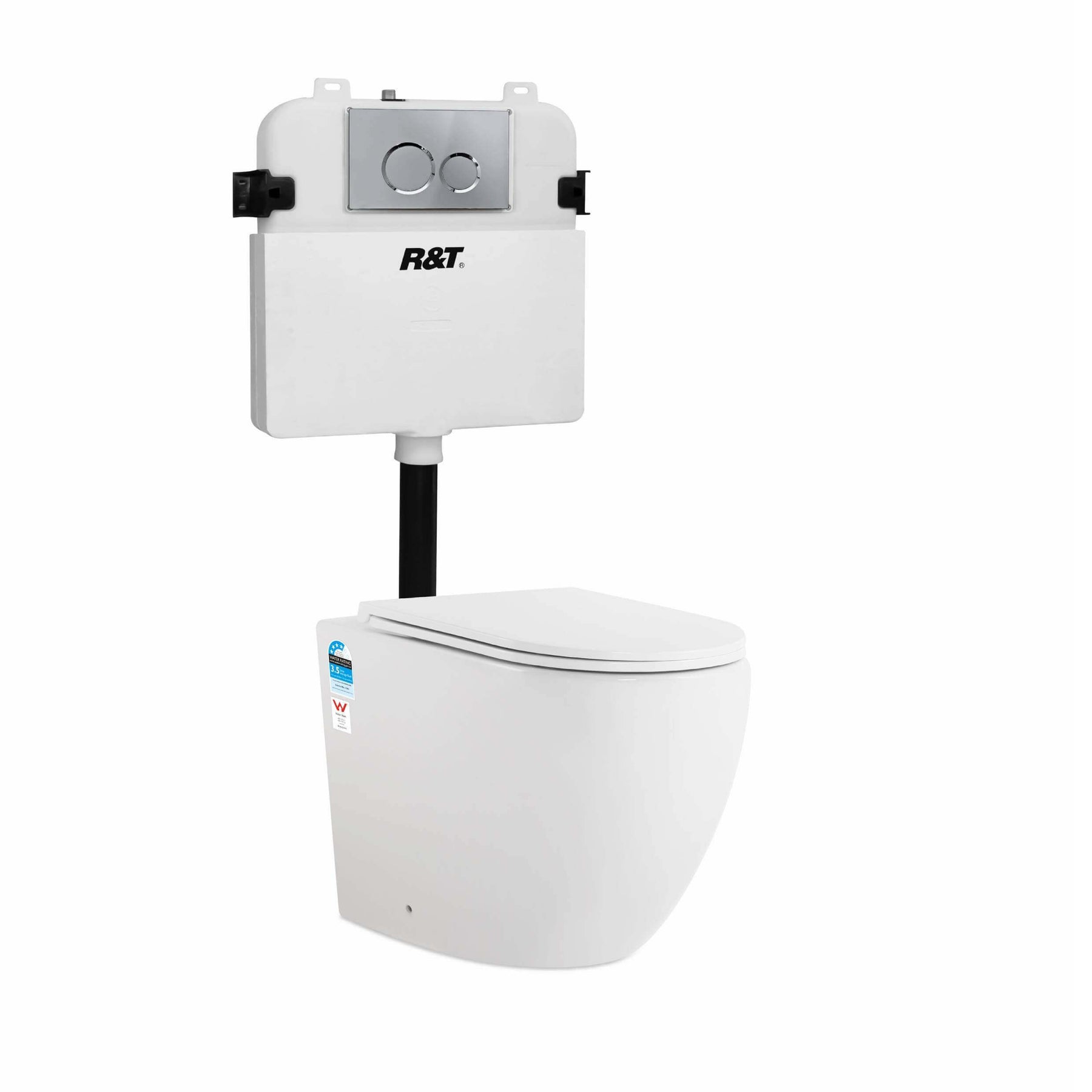 Lumi 560 In-Wall Rimless Tornado Toilet with Round Buttons