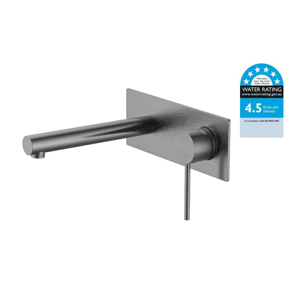 Calla Rounded Square Basin/Bath Wall Mixer with Wall Plate and Universal Body