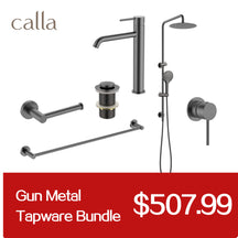 Calla Gun Metal Tall Round Basin Mixer Tap Bundle